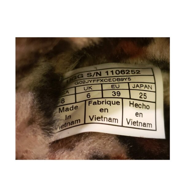 UGG Fluff Yeah Leopard Sling Back Slippers Lamb Fur Throughout Size-8 - Picture 3 of 9